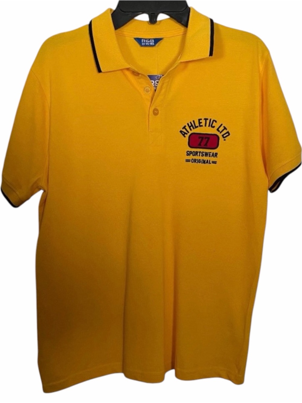 New R&B Junior Boys Yellow Cotton Short Sleeve Casual Polo